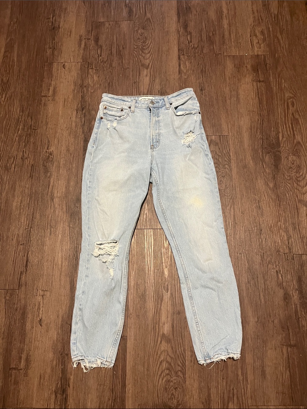 Abercrombie & Fitch Light Blue High-Rise Distressed Women's Jeans